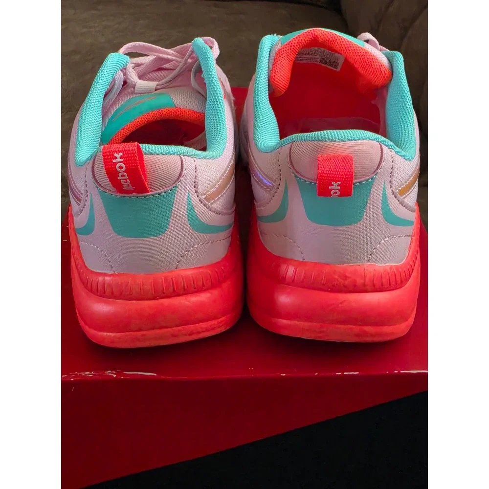 Reebok Road Supreme 4.0 Alt Kids Running Shoes Pink Neon Cherry Teal 5K
